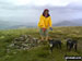 On the summit of Waun Rydd with the Black Mountains in the distance