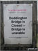 Doddington Bridge warning notice