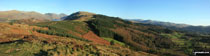 Wasdale Head (Yewbarrow, Kirk Fell and Great Gable), Whin Rigg and Eskdale Moor from Irton Pike