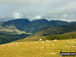 The Scafell Massif featuring Scafell Pike (centre) and Sca Fell (centre left) from Swirl Band between Swirl How and Levers Hawse