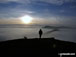 On Lose Hill (Ward's Piece) with Back Tor (Hollins Cross) and Mam Tor beyond during a winter temperature inversion