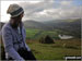 Ann on Caer Caradoc Hill overlooking Church Stretton