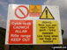 New Radnor/Harley Dingle Firing Range Warning sign at the bottom of the Three Riggles below Great Rhos, Radnor Forest