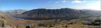 Wast Water with the Scafel Massive (far left- featuring Ling Mell, Great End, Broad Crag, Ill Crag, Scafell Pike, Symonds Knott and Sca Fell) and Illgill Head (centre) and Whin Rigg (centre right) above the Wast Water screes from Buckbarrow