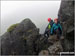 Taking a breather on 'the slab' - about a third of the way up Pillar Rock