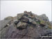 The cairn on the summit of Pillar Rock