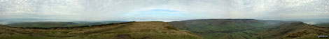 The High Peak District, Eldon Hill, Chapel-en-le-Frith, Rushup Edge, Kinder Scout, The Vale of Edale, Edale, Mam Tor, Hollins Cross, Back Tor (Hollins Cross) and Lose Hill (Ward's Piece) from Lord's Seat (Rushup Edge)