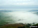 Mist drifting over Castleton the Hope Valley from Mam Tor