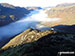 Looking down Fleetwith Edge to a cloud inversion in the Buttermere valley from Fleetwith Pike