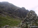 Robinson's Cairn with Pillar Rock beyond (left of the cairn and to right of the 'notch')