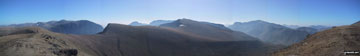 *360 degree panorama featuring Carnedd Dafydd, Foel-Goch (foreground), Tryfan and Glyder Fach, Y Garn (foreground), Crib Goch and Snowdon (Yr Wyddfa) from the summit of Elidir Fawr