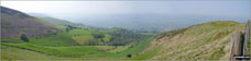 The shoulder of Foel Fenlli and a distant Snowdonia from<br> The Offa's Dyke Path above Bwlch Penbarras