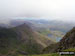 Crib Goch (with The PYG Track/Miners' Track running down its east flank) and Llyn Llydaw from Bwlch Glas just below the summit of Mount Snowdon (Yr Wyddfa)