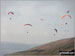 Hangliders soaring above Lord's Seat (Rushup Edge) viewed from Mam Tor