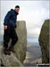 My other half Rob at the 'Adam and Eve' rocks on top of Tryfan