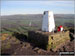 The Cloud (Bosley Cloud) summit trig point with Croker Hill on the horizon