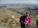 On the summit of Snowdon (Yr Wyddfa) with Crib Goch (left) and Llyn Llydaw (right) in the background