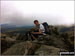 Nick and Jet my dog at the top of Schiehallion