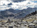 The Snowdon Horseshoe from Glyder Fach - featuring in the mid-distance: Y Lliwedd (centre left), Crib Goch (centre right), Snowdon (Yr Wyddfa) and Garnedd Ugain (Crib y Ddysgl) (far right)