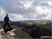 My dog and hubby after a steep cliff climb near Tintagel