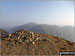 Cairn on Foel Rudd (Mynydd Mawr) with Moel Eilio, Foel Gron and Foel Goch (Snowdon) in the background