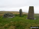 Foel Goch (Arenigs) summit cairn, trig point and obelisk