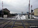 Looking East from the level crossing to Brandon Railway Station in the snow