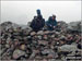 Helena and Janet celebrating at the summit of Goatfell (Goat Fell) on the Isle of Arran