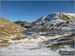 Grisedale Tarn in the snow with St Sunday Crag (centre left) and Fairfield (right)