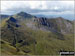 The Ring of Steall featuring Stob Coire a' Chairn (left foreground), Sgurr a' Mhaim (high peak at back) and An Garbhanach (An Gearanach) from Binnein Mor in the Eastern Mamores