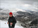 My dad on the summit of Yr Aran in the snow with Cnicht & Moelwyn Mawr on the horizon (left centre) and Lyn Dinas in the Nantgwynant valley below (right)