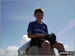 My son Harvey on top of the trig point on Holyhead Mountain
