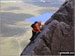 Me dismounting The Cioch (or Cioch Buttress) on the South West ridge of Sgurr Sgumain (Sgurr Alasdair) in The Cuillin Hills, Isle fo Skye