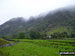 The Stonethwaite Valley with Great Crag, White Crag and High Crag beyond from Greenup Gill on the lower slopes of Eagle Crag