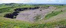 Disused quarry on Clints Crags with Moota Hill (left - with the telecommunications mast on it) beyond