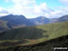 Tryfan and The Glyderau (Glyderau) from Cwm Tal-y-Braich below Pen Llithrig y Wrach