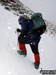 Practising my ice-axe and crampons technique in the snow on Whernside