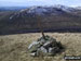 Blease Fell (Howgills) summit with the M6 and Grayrigg Forest beyond