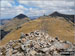 Cruach Ardrain summit from the 1st slighty lower cairn with Ben More (left) and Stob Binnein (right) in the background