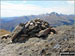 Sgiath Chuil summit cairn with Stob Binnein and Ben More (centre right) in the distance