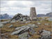 Trig point and cairn on the summit of Beinn Cheathaich