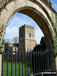 Chastleton Church through the gates of Chastleton House