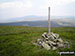 Cairn and post on the summit of Cyrniau Nod