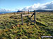 Fence corner marking the summit of Braich Ddu (Craig Cwm-llwyd)