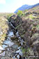 Waterfalls above Muiseal on the lower slopes of Ben Hope with Ben Hope itself towering above in the background