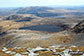 Loch a' Ghobha-Duibh (centre), Dubh-Loch Creige Riabhaich and Meallan Liach (left) with Loch an Dherue and An Caisteal (Ben Loyal) (in the distance) from the summit of Ben Hope