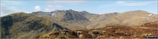 Birkhouse Moor (foreground left), Catstye Cam (foreground centre), White Side (centre right) and Raise (Helvellyn) (right) with Striding Edge, Helvellyn and Lower Man (Helvellyn) in the background from Sheffield Pike