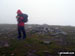 Sgurr Breac summit cairn in mist