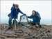 Mick and Rob, friends of 40 years make it to the top of a windswept Pen Y Fan