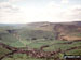 Aerial Shot of Castleton with Winnats Pass and Lord's Seat (Mam Tor) and Mam Tor